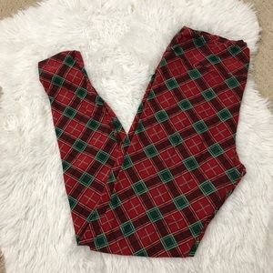 LuLaRoe Plaid leggings OS